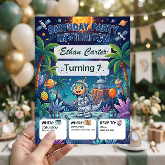 Galaxy Adventure Birthday Party Invitation