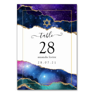 Galaxy Agate Bat Mitzvah Table Number