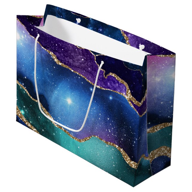 Galaxy Agate Series Design 13 Large Gift Bag (Front Angled)
