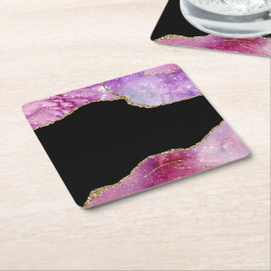 Galaxy Agate Series Design 2 Square Paper Coaster