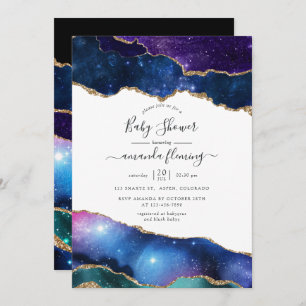 Galaxy Agate Stone Baby Shower Invitation