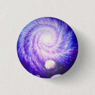 Galaxy and planets 3 cm round badge