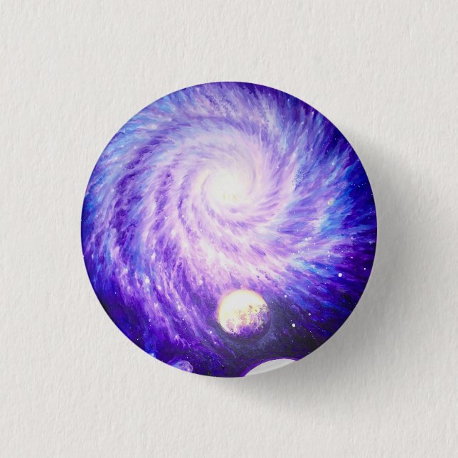 Galaxy and planets 3 cm round badge (Front)
