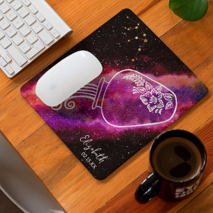 Galaxy Aquarius Personalised Name Zodiac Sign Mouse Pad