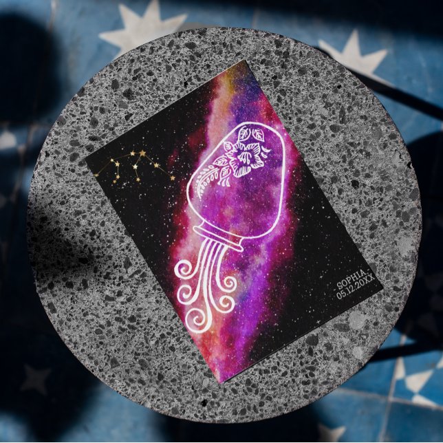 Galaxy Aquarius Personalised Zodiac Sign Postcard (Creator Uploaded)