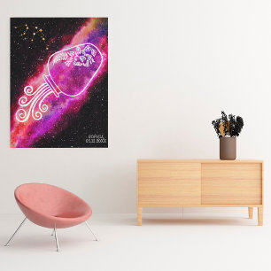 Galaxy Aquarius Personalised Zodiac Sign Wall Art