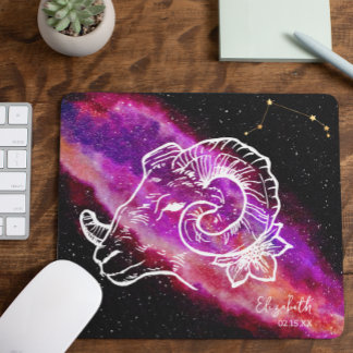 Galaxy Aries Constellation Name Zodiac Sign Mouse Pad