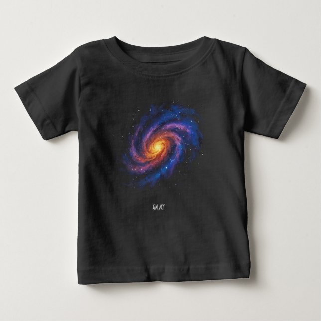 Galaxy Artwork – Cosmic Spiral Space Illustration Baby T-Shirt (Front)