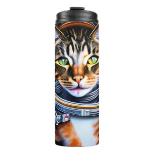 Galaxy Astronaut Cat Thermal Tumbler