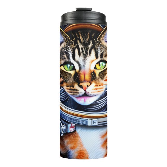Galaxy Astronaut Cat Thermal Tumbler (Front)