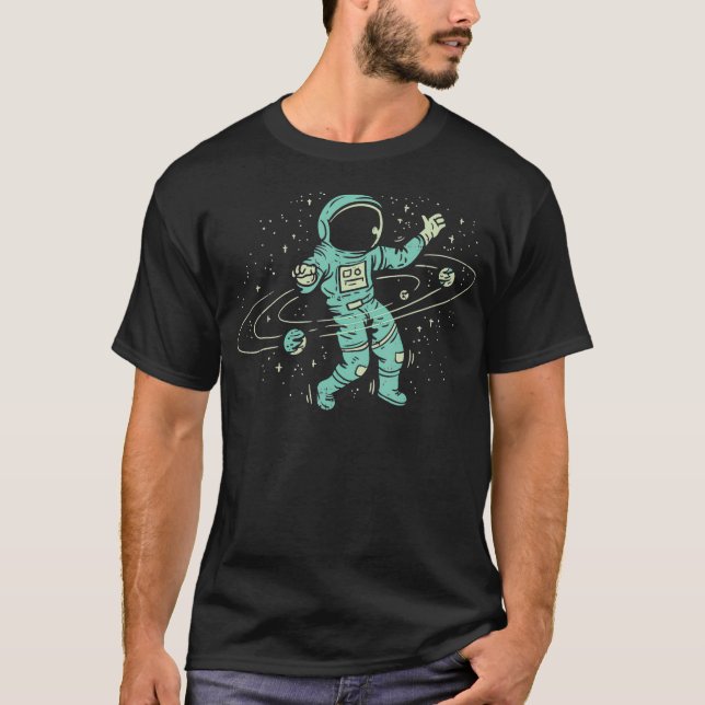 Galaxy Astronaut Hula Hoop Ring Planet Space Space T-Shirt (Front)