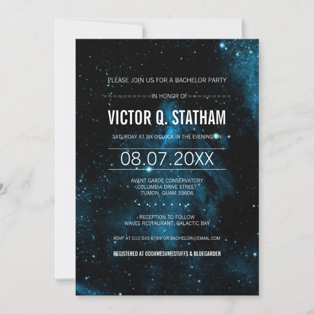 Galaxy Bachelor Party Invite (Front)