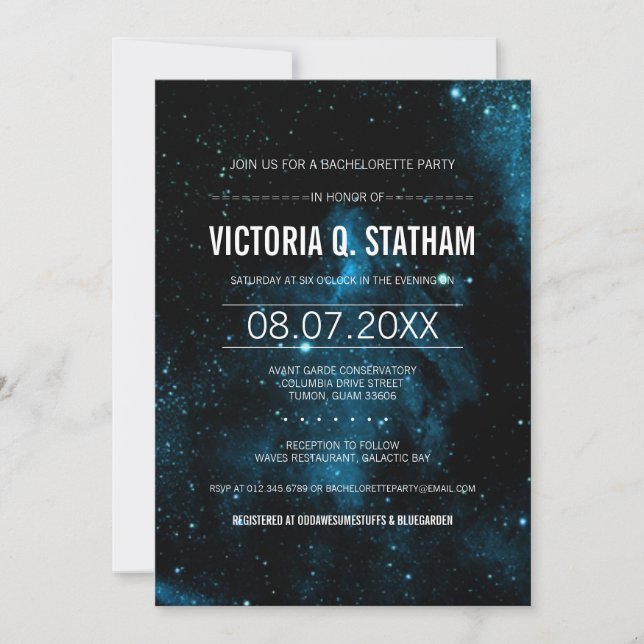 Galaxy Bachelorette Party Invite (Front)