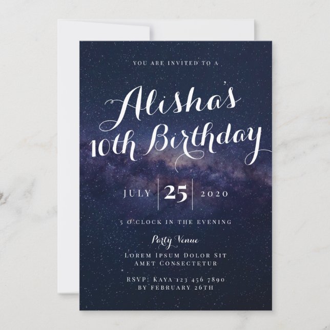 Galaxy Birthday Invitation (Front)