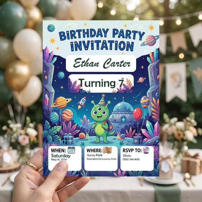 Galaxy Birthday Invitation Cards (Creator Uploaded)