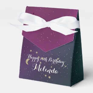 Galaxy Birthday Party Purple Blue Sky Foil Stars Favour Box