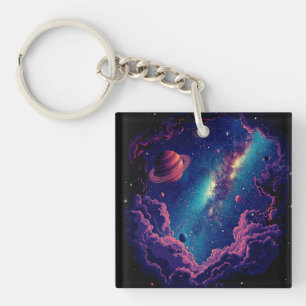 Galaxy Black Keychain  Astronaut for anyone