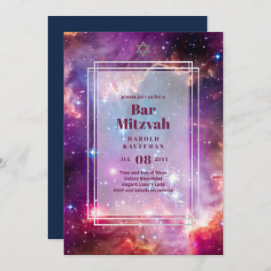 GALAXY Boys BAR MITVAH Space Sky Invitation
