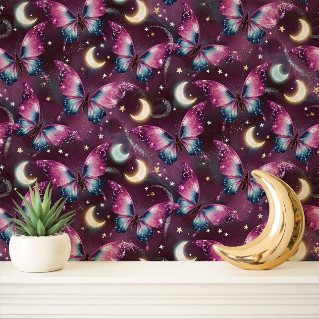 Galaxy Butterflies and Moons Wallpaper (Creator Uploaded)