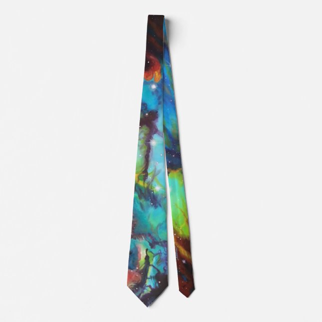 Galaxy by Barbara Sheehan. Seahorse. Nebula. Stars Tie (Front)