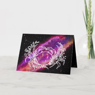 Galaxy Cancer Constellation Zodiac Sign Birthday Card