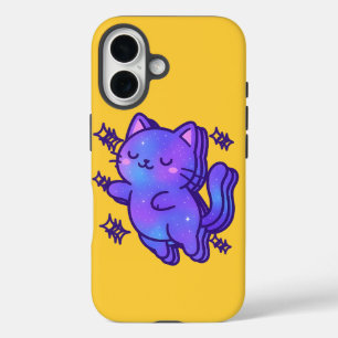 Galaxy Cat Dreams – Playful Cosmic Kitty for Home iPhone 16 Case
