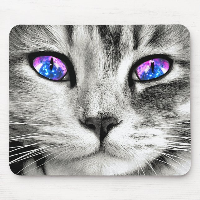 Galaxy Cat Eyes Mouse Pad (Front)