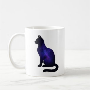 Galaxy Cat Illustration   Cosmic Nebula Cat Lover Coffee Mug