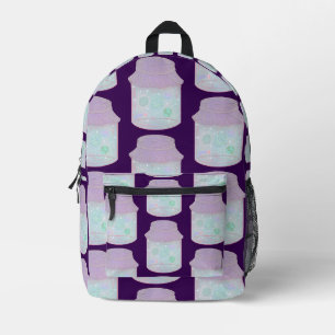 Galaxy Cat in a Jar Kawaii Space Cat Art Printed Backpack