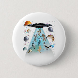 Galaxy Cat Swimming T-Shirt | Cute Astronaut Cats  6 Cm Round Badge