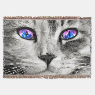 Galaxy Cat Throw Blanket