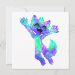 Galaxy Chibi Cat Party Invitation