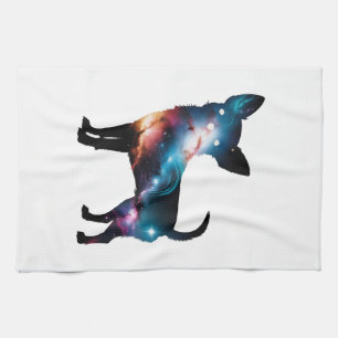 Galaxy Chihuahua Silhouette Tea Towel