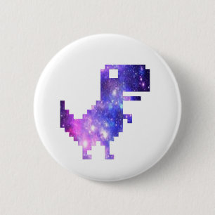  Galaxy Chrome T-Rex  T-Shirt 6 Cm Round Badge