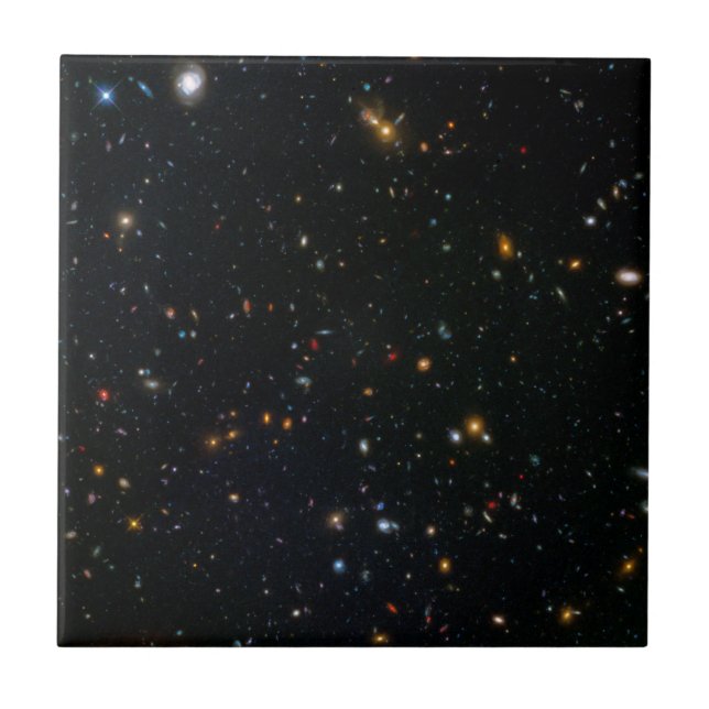Galaxy Cluster Abell 370 Parallel Field. Ceramic Tile (Front)