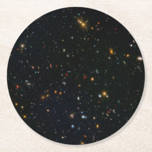 Galaxy Cluster Abell 370 Parallel Field. Round Paper Coaster