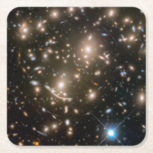 Galaxy Cluster Abell 370 Square Paper Coaster