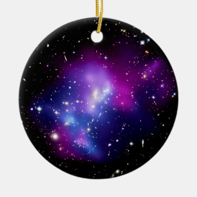 Galaxy Cluster MACS J0717 Outer Space Photo Ceramic Tree Decoration (Front)