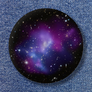 Galaxy Cluster MACS J0717 Purple Celestial Photo 6 Cm Round Badge