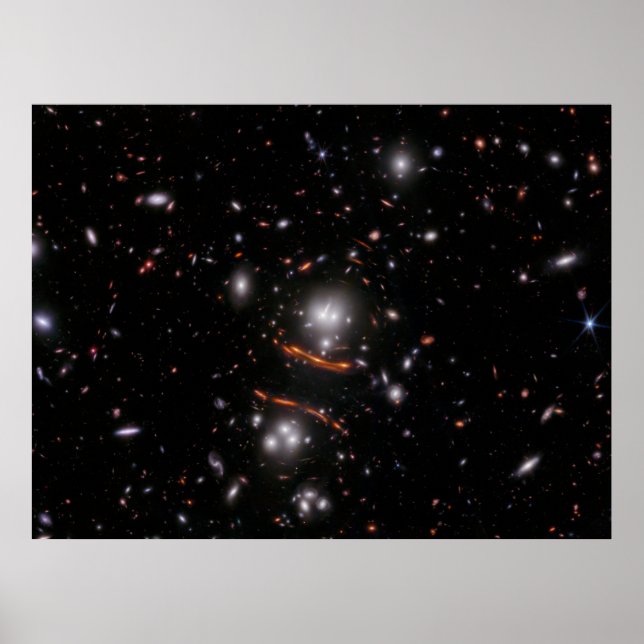 Galaxy Cluster PLCK G165.7 (NIRCam Image) Poster (Front)
