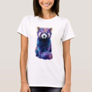 Galaxy Cosmic Red Panda Painting Women T-Shirt