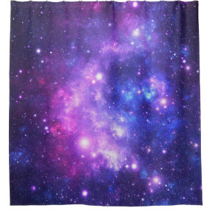 Galaxy cosmos pattern scrapbooking shower curtain