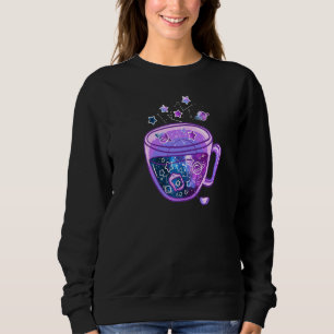 Galaxy Cup  Vaporwave Japanese Cup Of Galaxy Tea Sweatshirt
