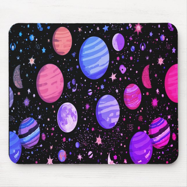 Galaxy Desk Mouse Pad – Astronaut & Outer Space  (Front)