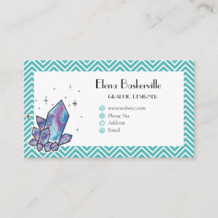 Galaxy Diamond Green Chevron Minimalistic  Business Card