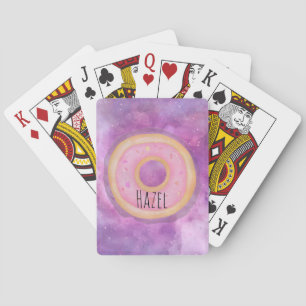 Galaxy Doughnut Playing Cards Custom Name