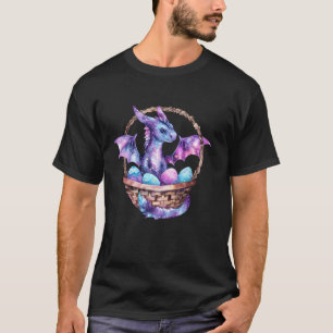 Galaxy Dragon Easter Eggs Basket Hunt Cute Kids Dr T-Shirt