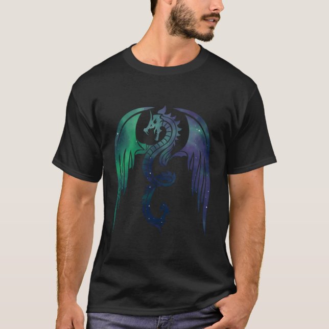 Galaxy Dragon Tribal Design Dragon T-Shirt (Front)