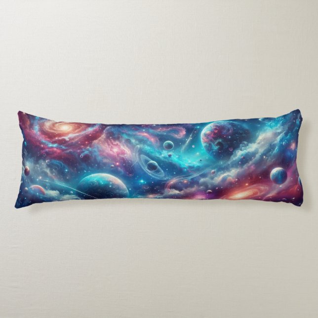 Galaxy Dreams: Dive into Deep Space Design Body Cushion (Front)