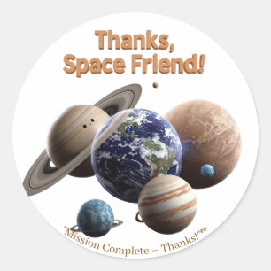 Galaxy Explorers – Out of This World Thank You Sti Classic Round Sticker
